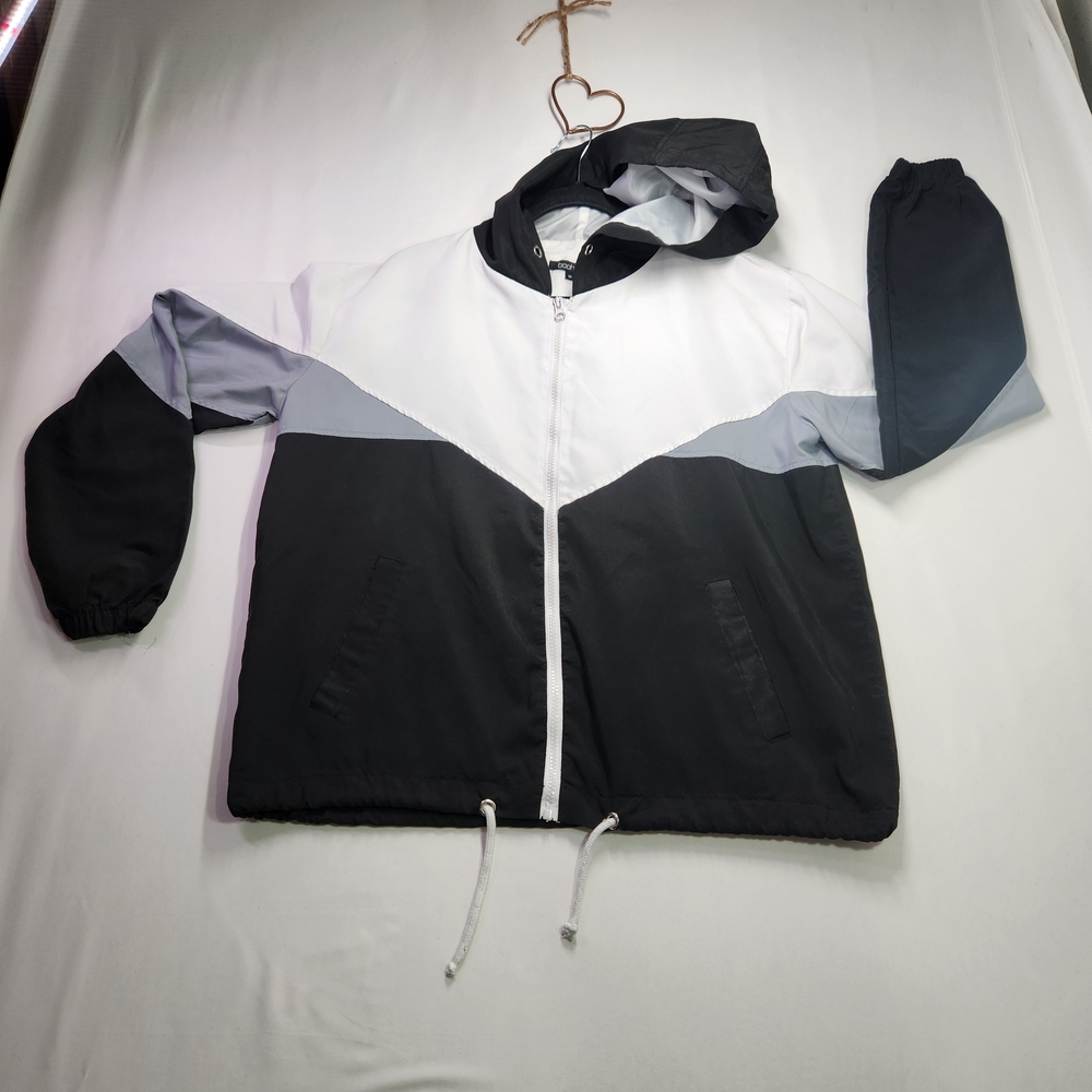 ⭐️Boohoo Colorblock Windbreaker – Women’s Medium | Lightweight Hooded Jacket
